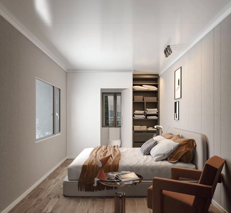 1BHK Duplex Prefab House with Rooftop Deck, Fully Furnished Modular Kitchen and Washroom Interiors, 592 sq. ft, Tiny House, Prefab Container House, Easy Setup - Image 5