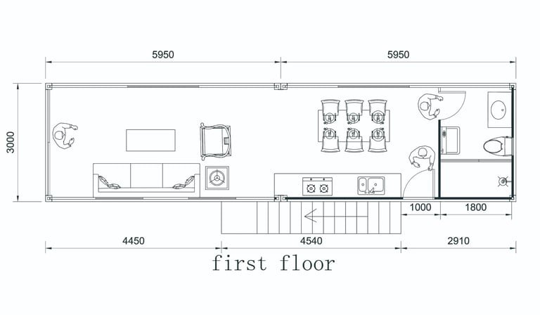 1BHK Duplex Prefab House with Rooftop Deck, Fully Furnished Modular Kitchen and Washroom Interiors, 592 sq. ft, Tiny House, Prefab Container House, Easy Setup - Image 6