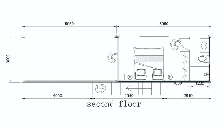 1BHK Duplex Prefab House with Rooftop Deck, Fully Furnished Modular Kitchen and Washroom Interiors, 592 sq. ft, Tiny House, Prefab Container House, Easy Setup - Image 7